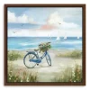 Framed Art-Kirkland's Home Beach Bike Bliss Framed Canvas Art Print Blue/White/Tan