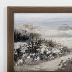 Framed Art-Kirkland's Home Beach Dunes Landscape Framed Art Print Gray