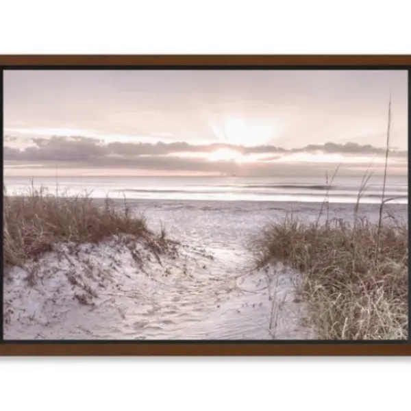 Framed Art-Kirkland's Home Beach Morning Blessing Framed Canvas Art Print White/Gray/Brown