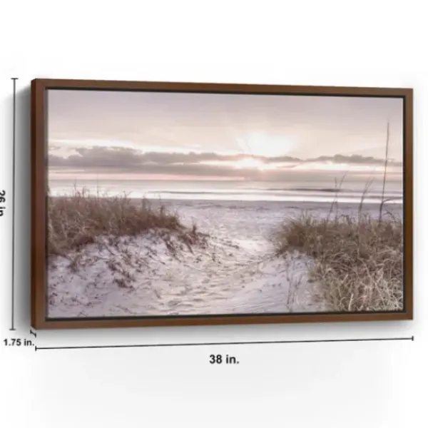 Framed Art-Kirkland's Home Beach Morning Blessing Framed Canvas Art Print White/Gray/Brown