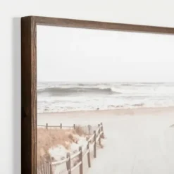 Framed Art-Kirkland's Home Beach Path Framed Art Print Ivory/White/Brown