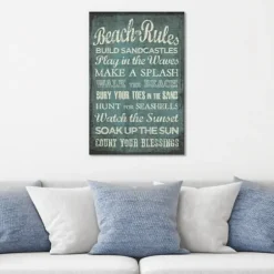 Wall Quotes & Signs-Kirkland's Home Beach Rules Canvas Art Print Blue