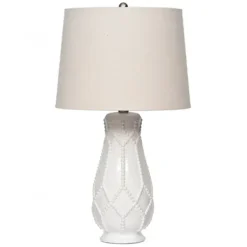Table Lamps-Kirkland's Home Beaded Ceramic Table Lamp White