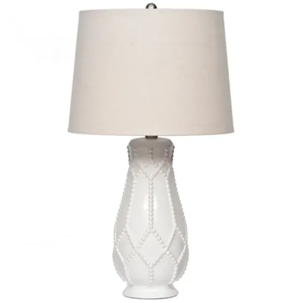 Table Lamps-Kirkland's Home Beaded Ceramic Table Lamp White