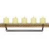 Candle Holders-Kirkland's Home Beaded Wood And Metal Base Candle Holder Brown