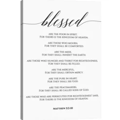 Wall Quotes & Signs-Kirkland's Home Beatitudes Matthew 5:3-10 Canvas Art Print Black/White