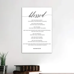 Wall Quotes & Signs-Kirkland's Home Beatitudes Matthew 5:3-10 Canvas Art Print Black/White