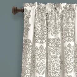 Curtains & Drapes-Kirkland's Home Becky Curtain Panel Set, 96 In. Gray