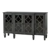 Cabinets & Sideboards-Kirkland's Home Becky Wood 4-Door Sideboard Gray