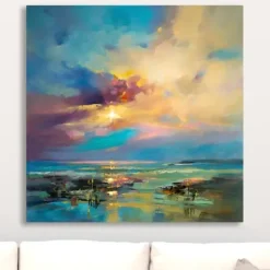 Canvas Art-Kirkland's Home Before Nightfall Canvas Art Print, 30X30 In. Blue/Yellow/Multi