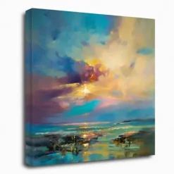 Canvas Art-Kirkland's Home Before Nightfall Canvas Art Print, 30X30 In. Blue/Yellow/Multi