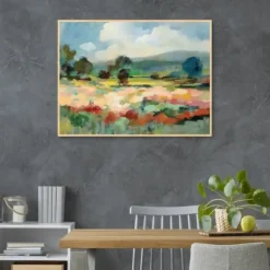 Canvas Art-Kirkland's Home Before The Summer Rain Framed Canvas Art Print Blue/Green/Multi