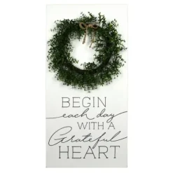 Wall Quotes & Signs-Kirkland's Home Begin Each Day Wreath Wall Plaque White