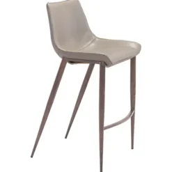 Bar Stools & Counter Height Stools-Kirkland's Home Beige & Brown Faux Leather 2-Pc. Bar Stool Set Gray