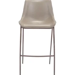 Bar Stools & Counter Height Stools-Kirkland's Home Beige & Brown Faux Leather 2-Pc. Bar Stool Set Gray
