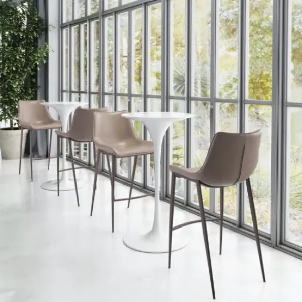 Bar Stools & Counter Height Stools-Kirkland's Home Beige & Brown Faux Leather 2-Pc. Bar Stool Set Gray