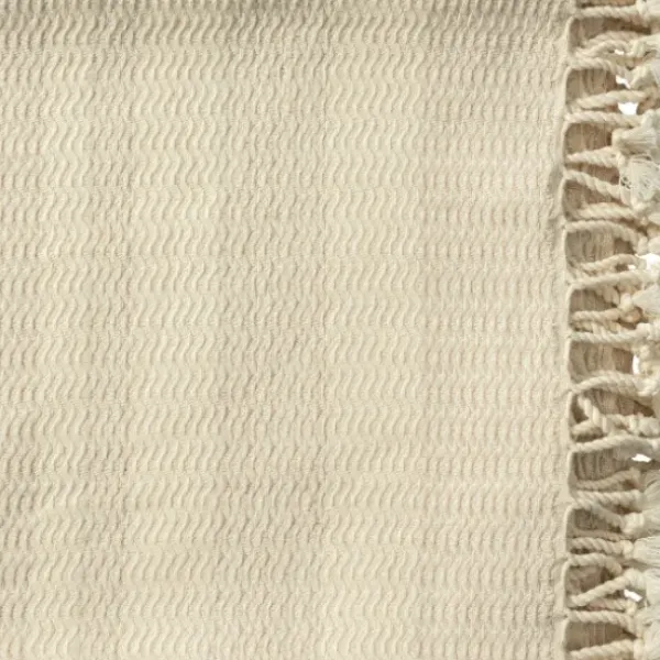 Blankets & Throws-Kirkland's Home Beige And White Stripes Cotton Throw Tan