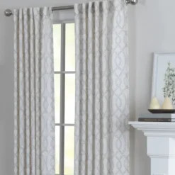 Curtains & Drapes-Kirkland's Home Beige Braided Top Loha Curtain Panel Set, 84 In. Tan
