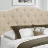Beds & Headboards-Kirkland's Home Beige Bryne Button Tufted Full/Queen Headboard Tan