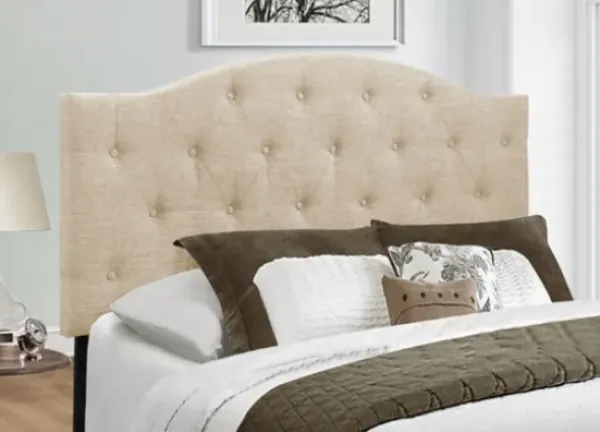 Beds & Headboards-Kirkland's Home Beige Bryne Button Tufted Full/Queen Headboard Tan