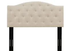 Beds & Headboards-Kirkland's Home Beige Bryne Button Tufted Full/Queen Headboard Tan