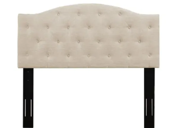 Beds & Headboards-Kirkland's Home Beige Bryne Button Tufted King Headboard Tan