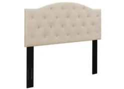 Beds & Headboards-Kirkland's Home Beige Bryne Button Tufted King Headboard Tan