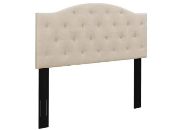 Beds & Headboards-Kirkland's Home Beige Bryne Button Tufted King Headboard Tan