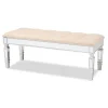 Benches & Ottomans-Kirkland's Home Beige Button Tufted Bench With Mirrored Base Tan