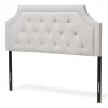 Beds & Headboards-Kirkland's Home Beige Button Tufted Scalloped Queen Headboard Ivory