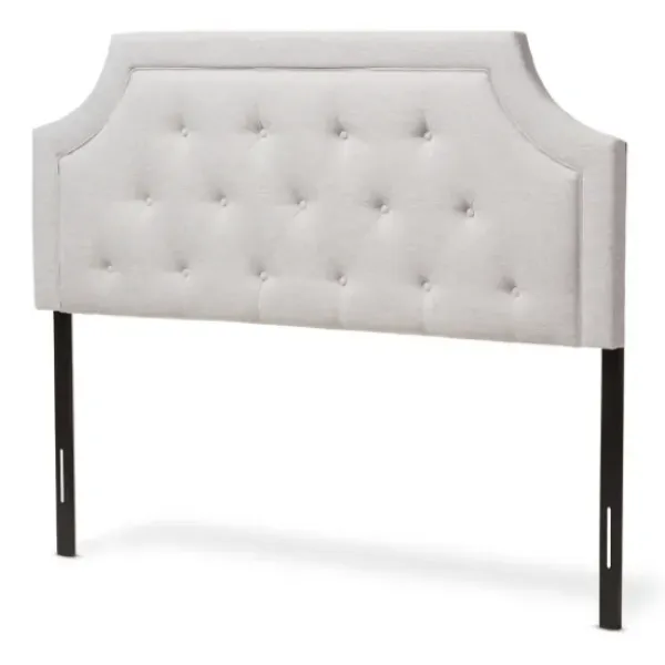 Beds & Headboards-Kirkland's Home Beige Button Tufted Scalloped Queen Headboard Ivory