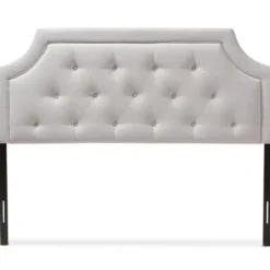 Beds & Headboards-Kirkland's Home Beige Button Tufted Scalloped Queen Headboard Ivory