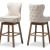 Bar Stools & Counter Height Stools-Kirkland's Home Beige Button Tufted Swivel Bar Stools, Set Of 2 Ivory