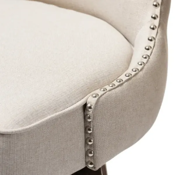 Bar Stools & Counter Height Stools-Kirkland's Home Beige Button Tufted Swivel Bar Stools, Set Of 2 Ivory