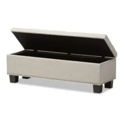 Benches & Ottomans-Kirkland's Home Beige Button-Tufted Upholstered Storage Bench Tan