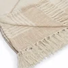 Blankets & Throws-Kirkland's Home Beige Cotton Diamond Geometric Fringe Throw Tan