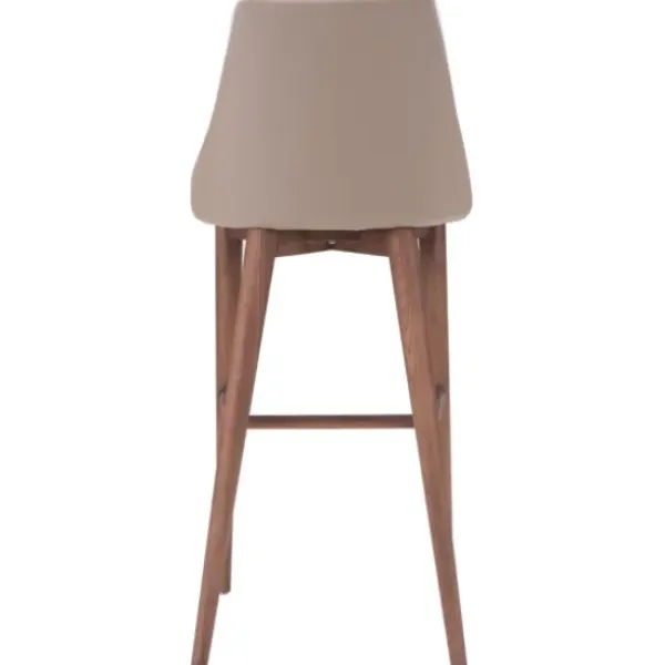 Bar Stools & Counter Height Stools-Kirkland's Home Beige Faux Leather And White Trim Bar Stool Tan