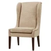 Dining Chairs-Kirkland's Home Beige High Wingback Nailhead Trim Dining Chair Tan