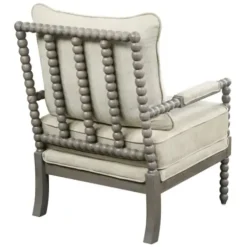 Accent Chairs-Kirkland's Home Beige Liam Turned Leg Accent Chair Ivory