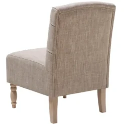 Accent Chairs-Kirkland's Home Beige Luna Tufted Armless Accent Chair Gray