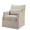 Accent Chairs-Kirkland's Home Beige Martha Stewart Skirted Swivel Accent Chair Ivory
