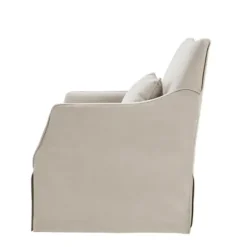 Accent Chairs-Kirkland's Home Beige Martha Stewart Skirted Swivel Accent Chair Ivory