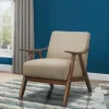 Accent Chairs-Kirkland's Home Beige Mid-Century Hazel Wood Frame Accent Chair Tan