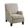 Accent Chairs-Kirkland's Home Beige Pattern Liam Push-Back Recliner Gray/White
