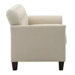 Sofas & Loveseats-Kirkland's Home Beige Upholstered Button Tufted Loveseat Tan