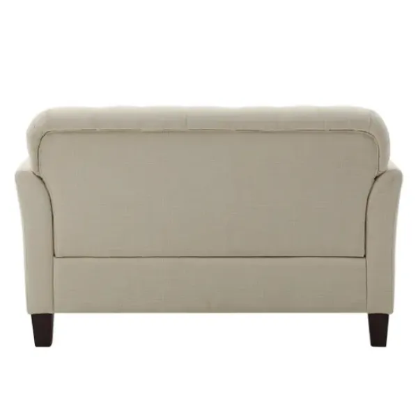 Sofas & Loveseats-Kirkland's Home Beige Upholstered Button Tufted Loveseat Tan
