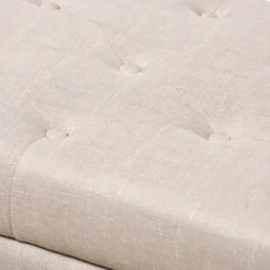 Benches & Ottomans-Kirkland's Home Beige Upholstered Storage Ottoman Tan