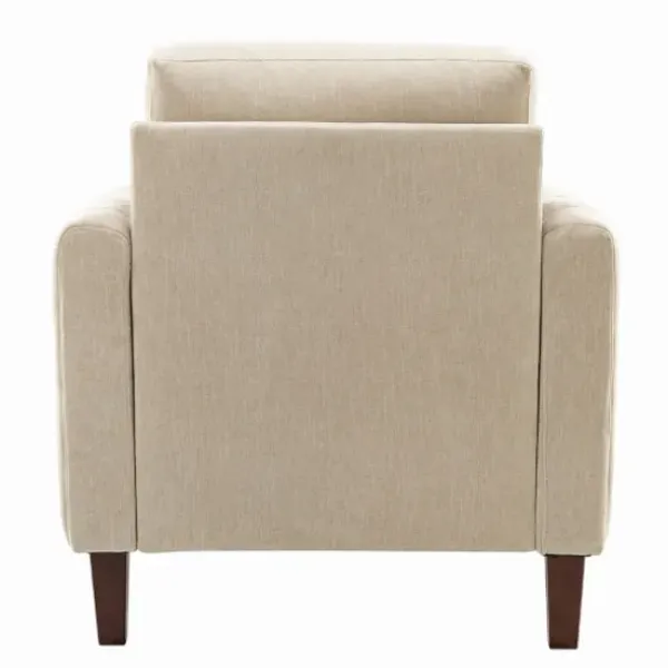 Accent Chairs-Kirkland's Home Beige Velvet Channel Stitch Accent Chair Tan