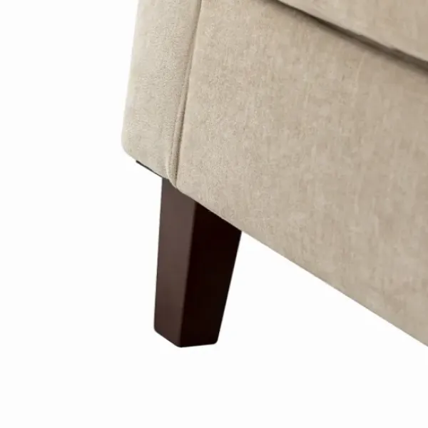 Accent Chairs-Kirkland's Home Beige Velvet Channel Stitch Accent Chair Tan
