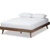 Beds & Headboards-Kirkland's Home Benjamin Walnut Tapered Leg King Bed Frame Brown
